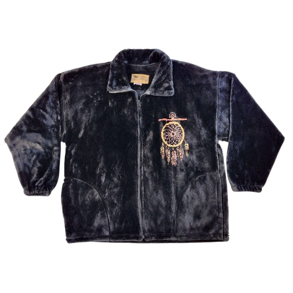 Bear Ridge Outfitters Dream Catcher Native American Zip-Up Fleece Jacket XL USA